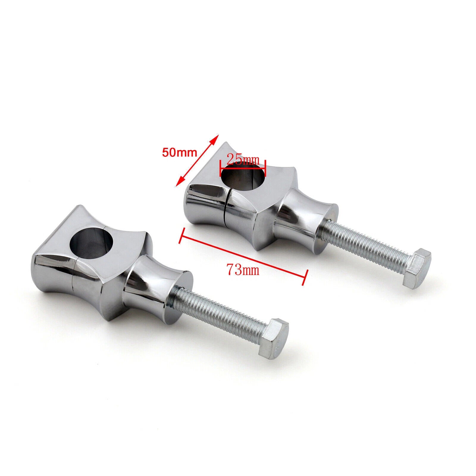 1" 25mm Chrome Handlebar Risers Clamp for Universal Dyna Sportster Touring