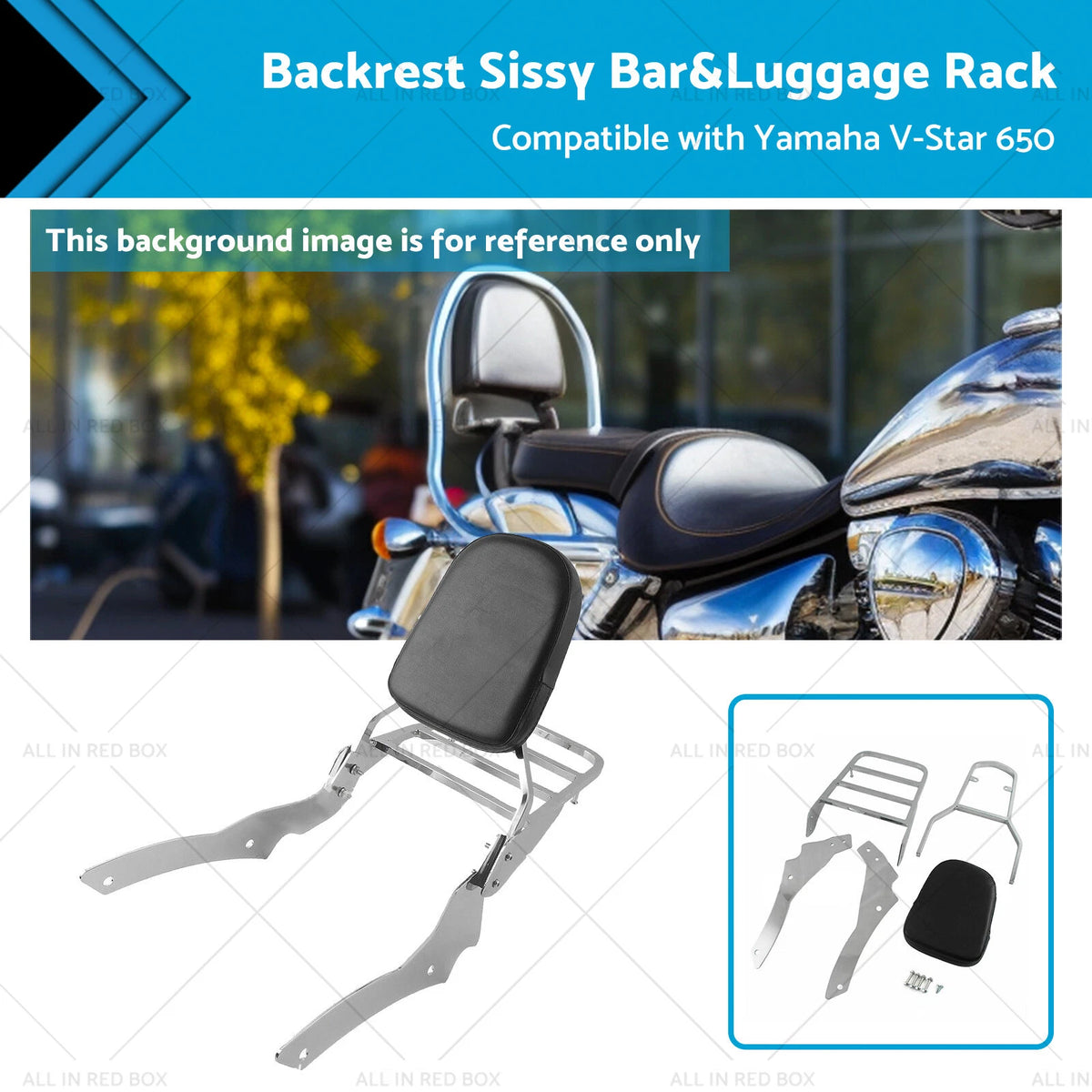 Sissy Bar Luggage Rack for Yamaha V-Star 650 Custom (2006–2011)