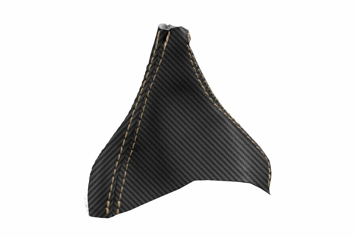 Automatic Shift Boot Cover for Volvo XC90 (2003–2014) Carbon Fiber Beige Stitch