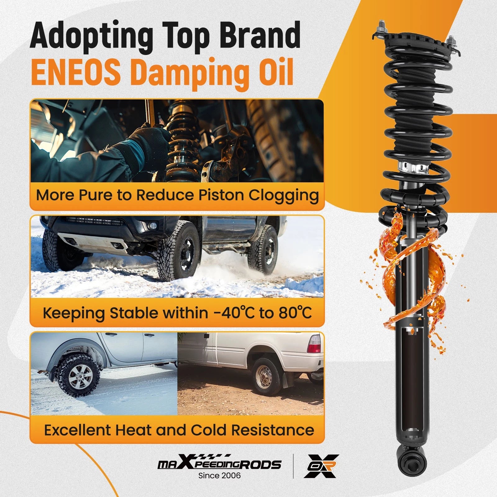 Set of 2 Rear Struts with Coil Spring Assembly for Subaru Outback (2000-2004)