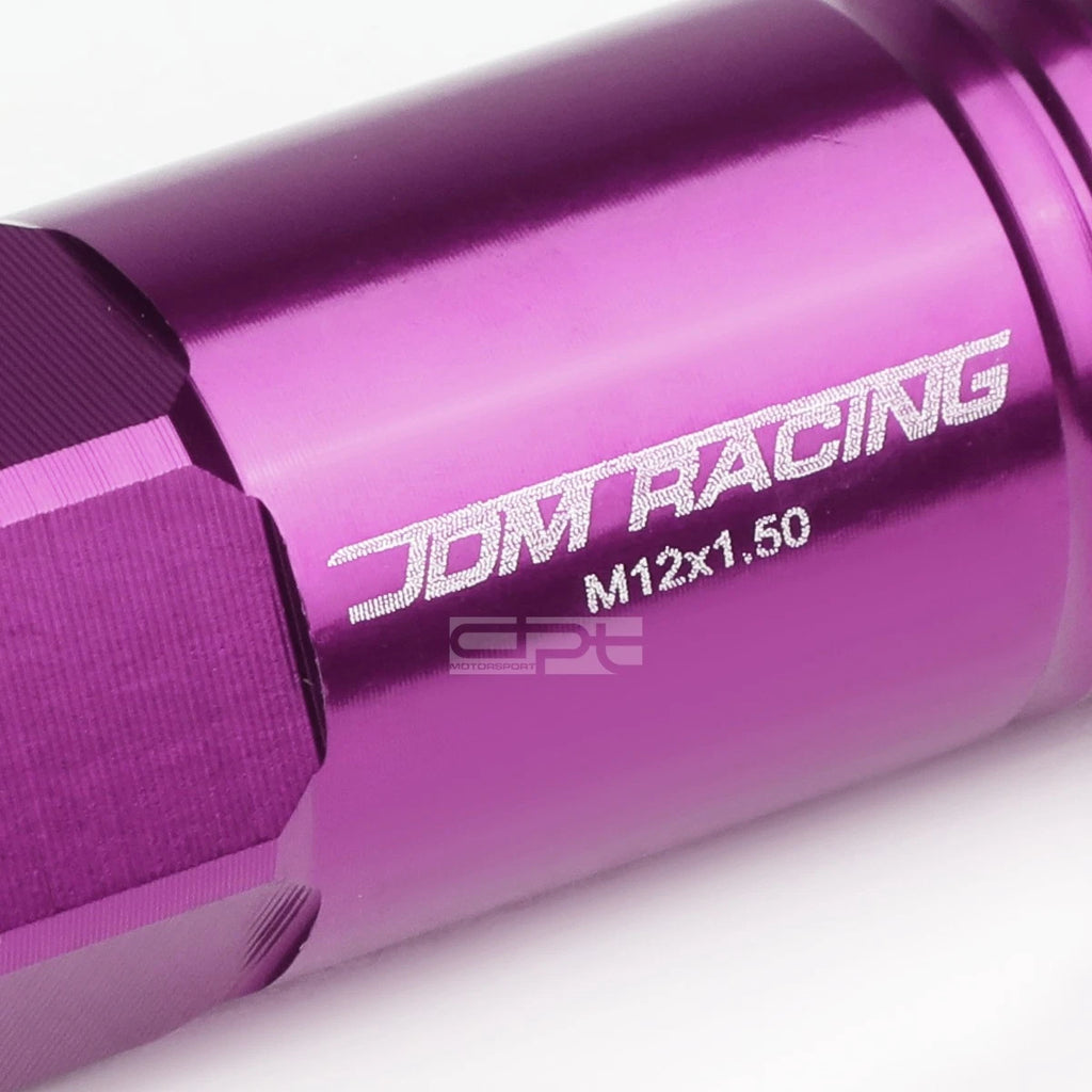 20 PCS Open End M12x1.5 60mm Tall Purple Aluminum Lug Nuts for JDM Vehicles