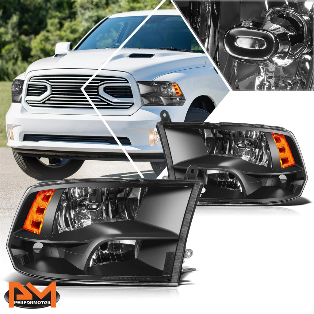 Factory Style Headlights for Dodge Ram 1500-3500 (2009–2012) - Black