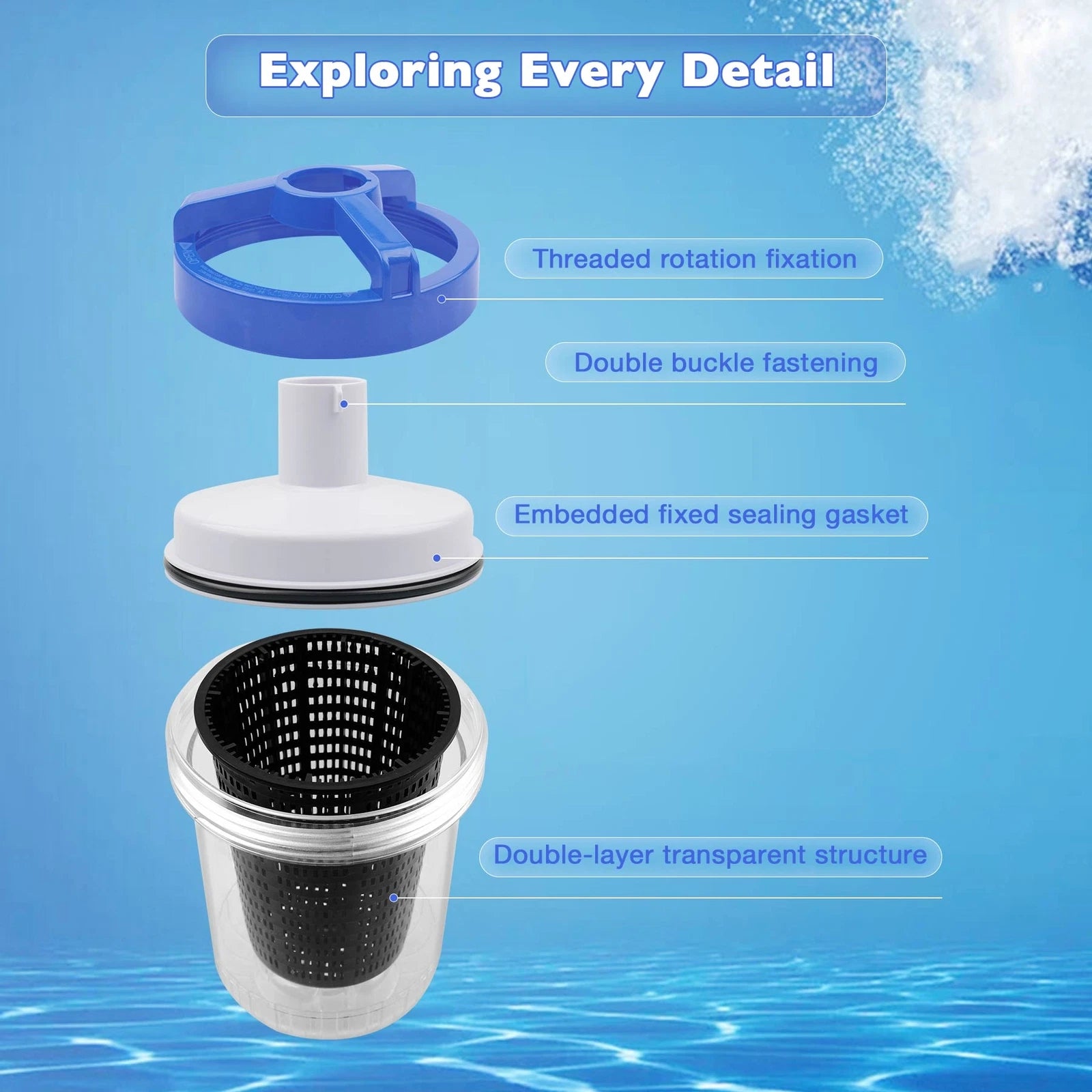 In-line Pool Leaf Canister Basket for Hayward Poolvac (W560)
