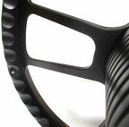 14 Inch Black Barrel Wood Steering Wheel with Bowtie Horn for 1974–1994 Chevy Pickup