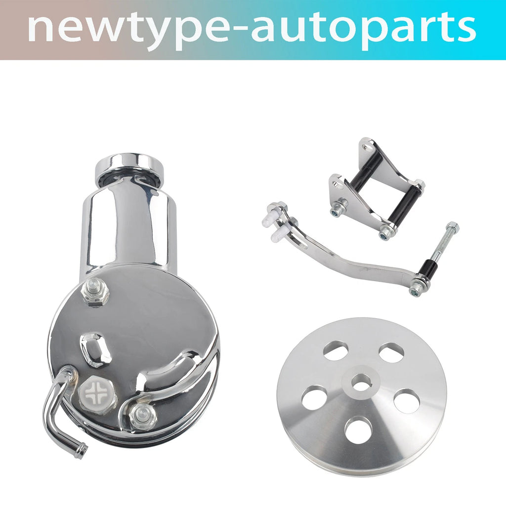 Saginaw Power Steering Pump Bracket & Aluminum Pulley for Small Block Chevy