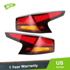 Set of 2 Rear Tail Light Assemblies for Nissan Altima (2019–2020) Chrome Red