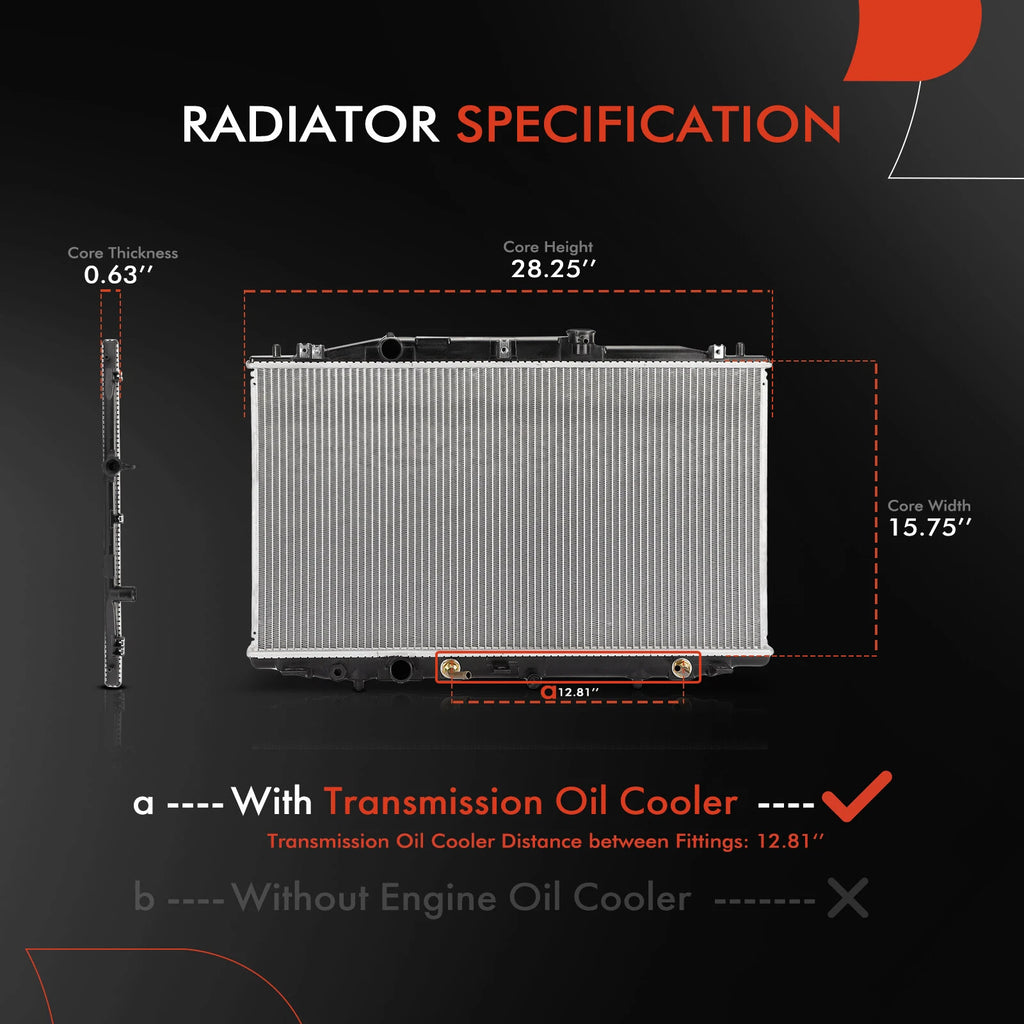 Radiator with Transmission Oil Cooler for Honda Accord (2003–2007)