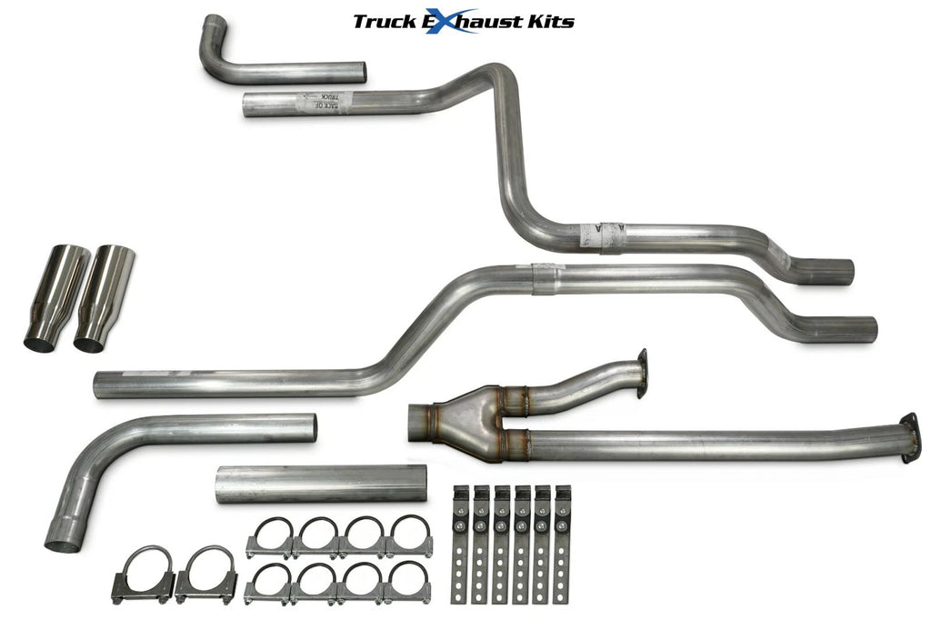 2.5" Dual Exhaust Kit for Toyota Tundra (2014–2021) No Muffler Side Rolled Tip