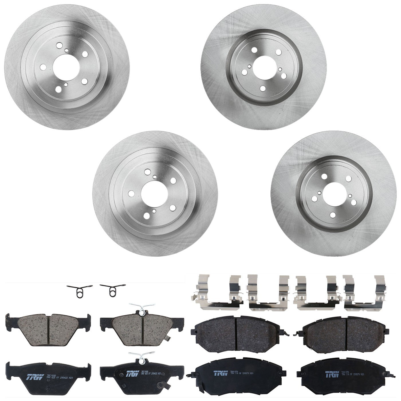 Set of 4 Brake Disc and Pad Kits for Subaru Legacy