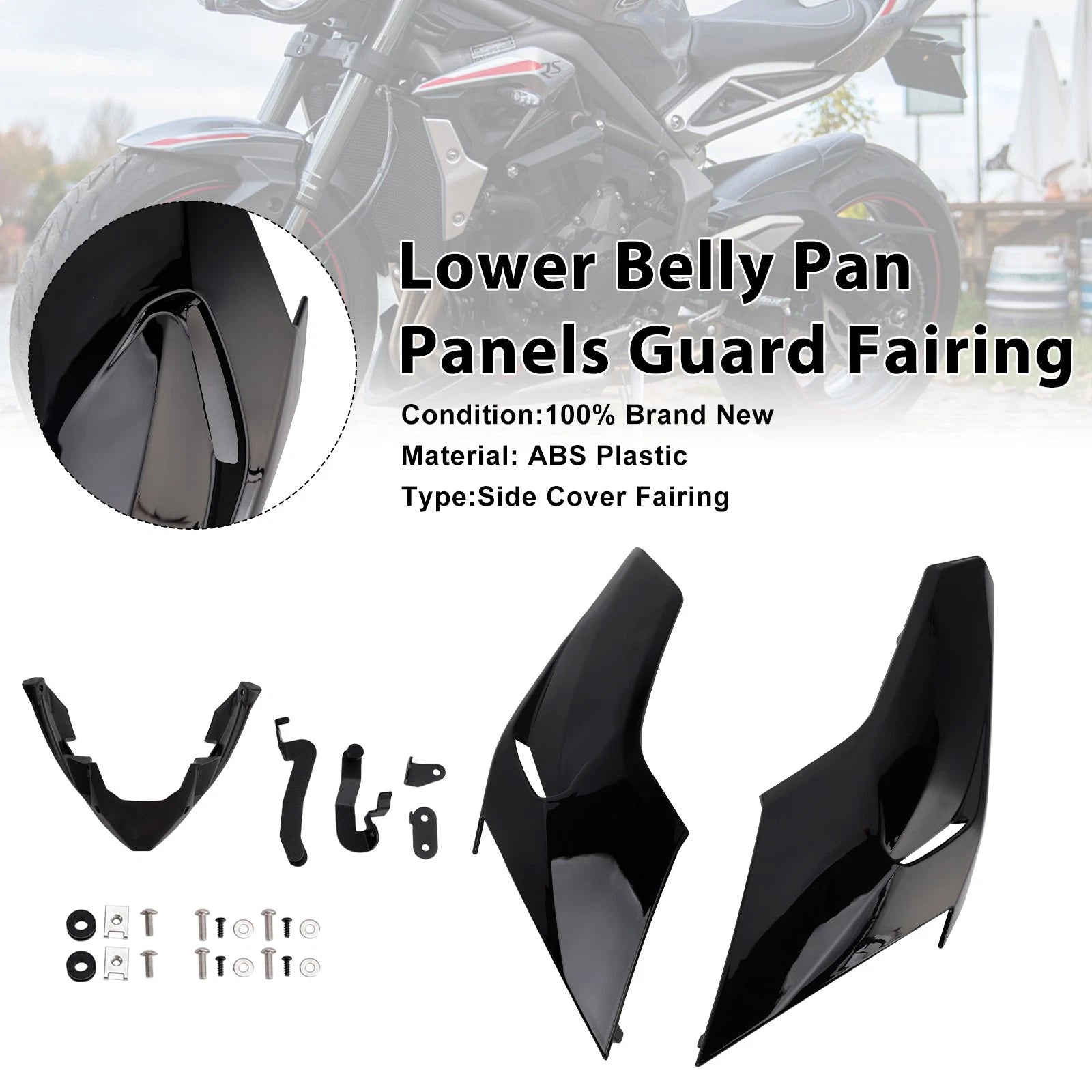 Lower Belly Pan Guard for Triumph Street Triple 765 R/RS (2020–2022) Black