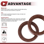 Set of 2 Oil Seal Rotary Shaft Seal FKM Rubber 35x48x10mm