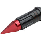 Spiked Cap Steel Red Rim Lug Nuts + Adapter M12x1.5 for