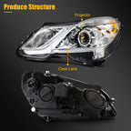 Pair Headlights for Mercedes Benz E350 E400 E550 (2010–2013) Chrome Projector