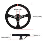 14" Deep Dish Suede Racing Steering Wheel & Quick Release Adapter