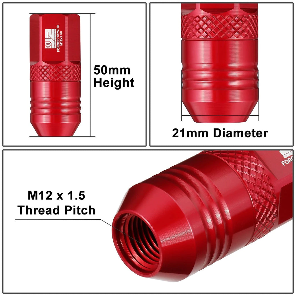 Set of 20 Open End Lug Nuts M12 X1.5 21mm OD for J2 Engineering