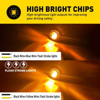 10X 3/4" LED Marker Lights for Truck Trailer (Round Side Bullet)