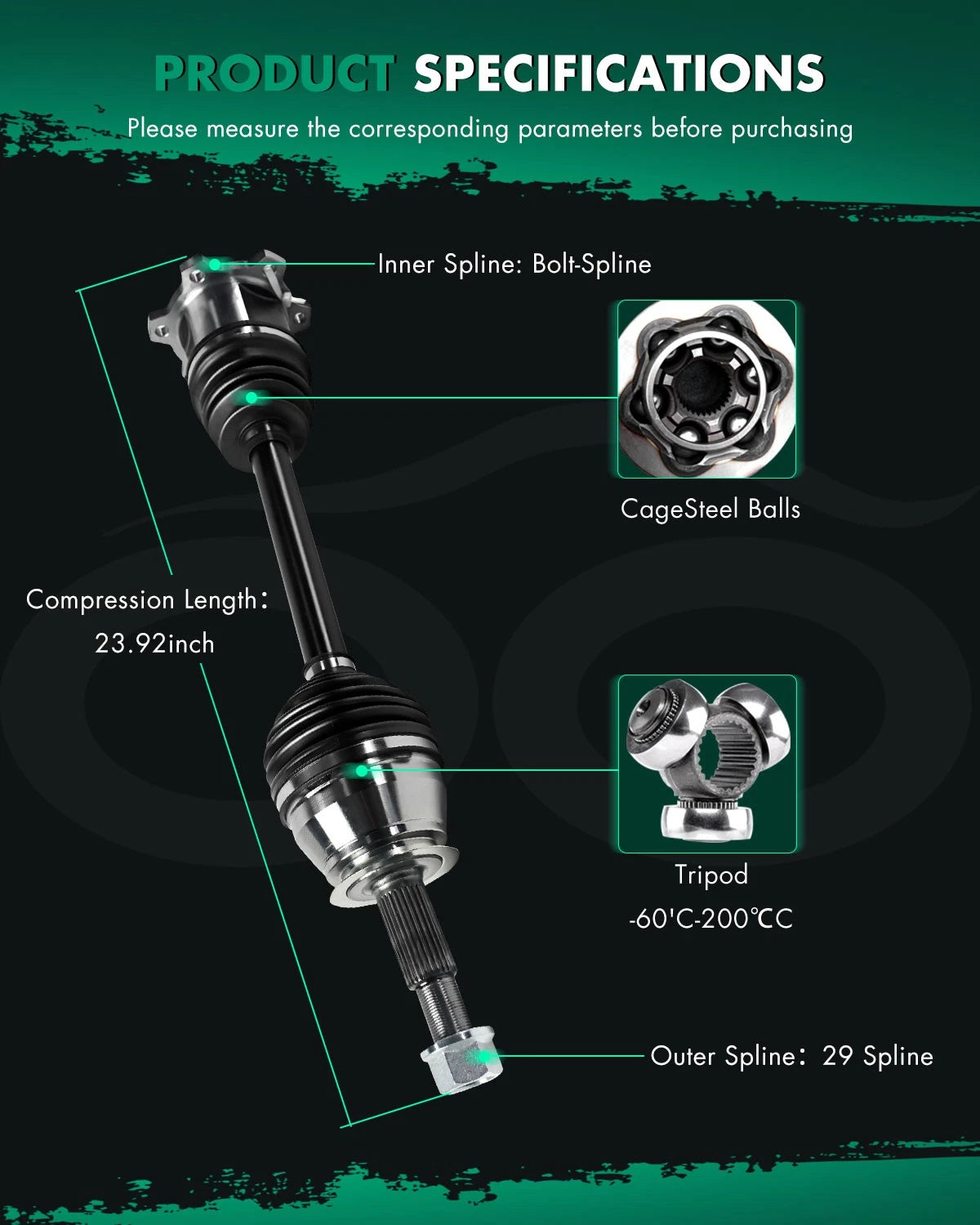 CV Axle for Infiniti G35 (2003–2007) & Nissan 350Z (2003–2009) Rear Left