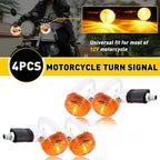 4X Amber LED Turn Signals for Motorcycle (Universal Fit)