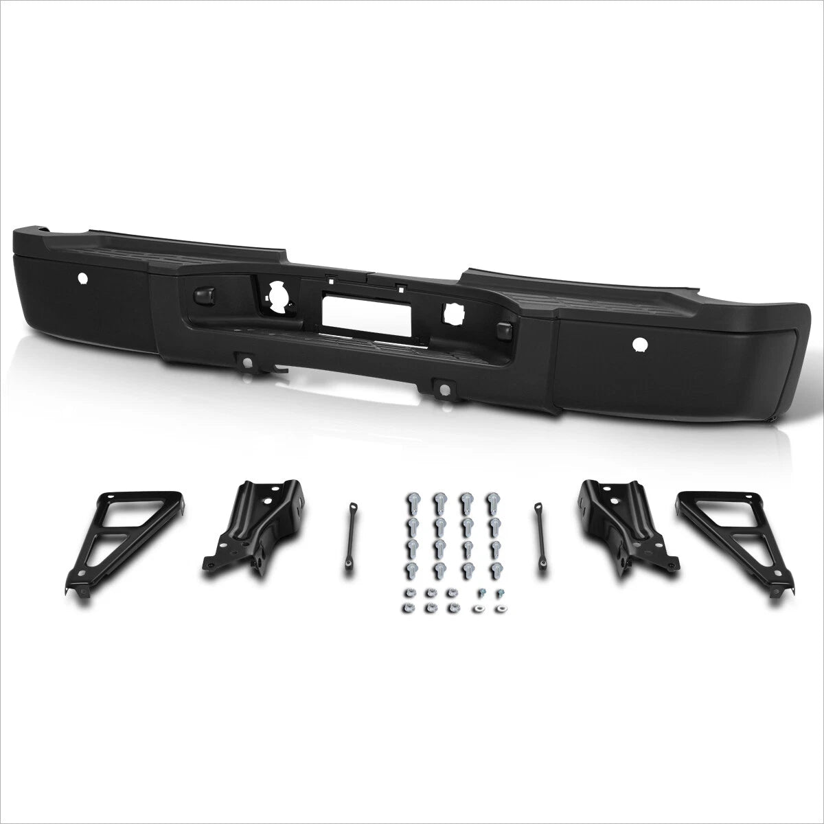 Rear Bumper for Silverado Sierra 2500/3500HD (2007–2010) w/Sensor Hole, License Lamps