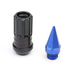 Spiked Cap Steel Blue Rim Lug with 4 Lock Nuts & Adapter M12x1.5 (16")