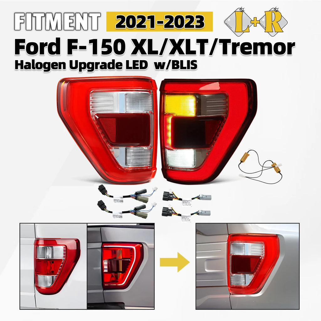LED Tail Lights for Ford F-150 XL/XLT/Tremor (2021–2023) w/BLIS