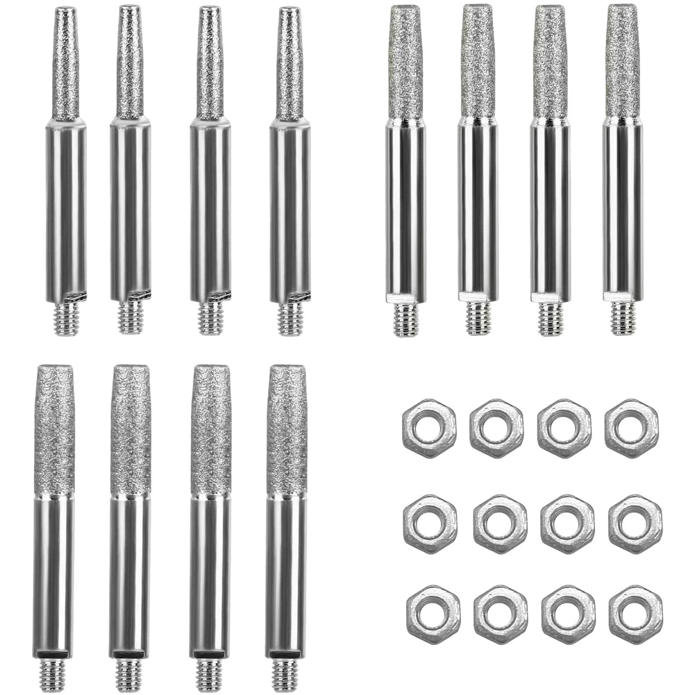 12PCS Chainsaw Sharpening Tool Manual Hand Crank Grinder 4mm 48mm 55mm Set