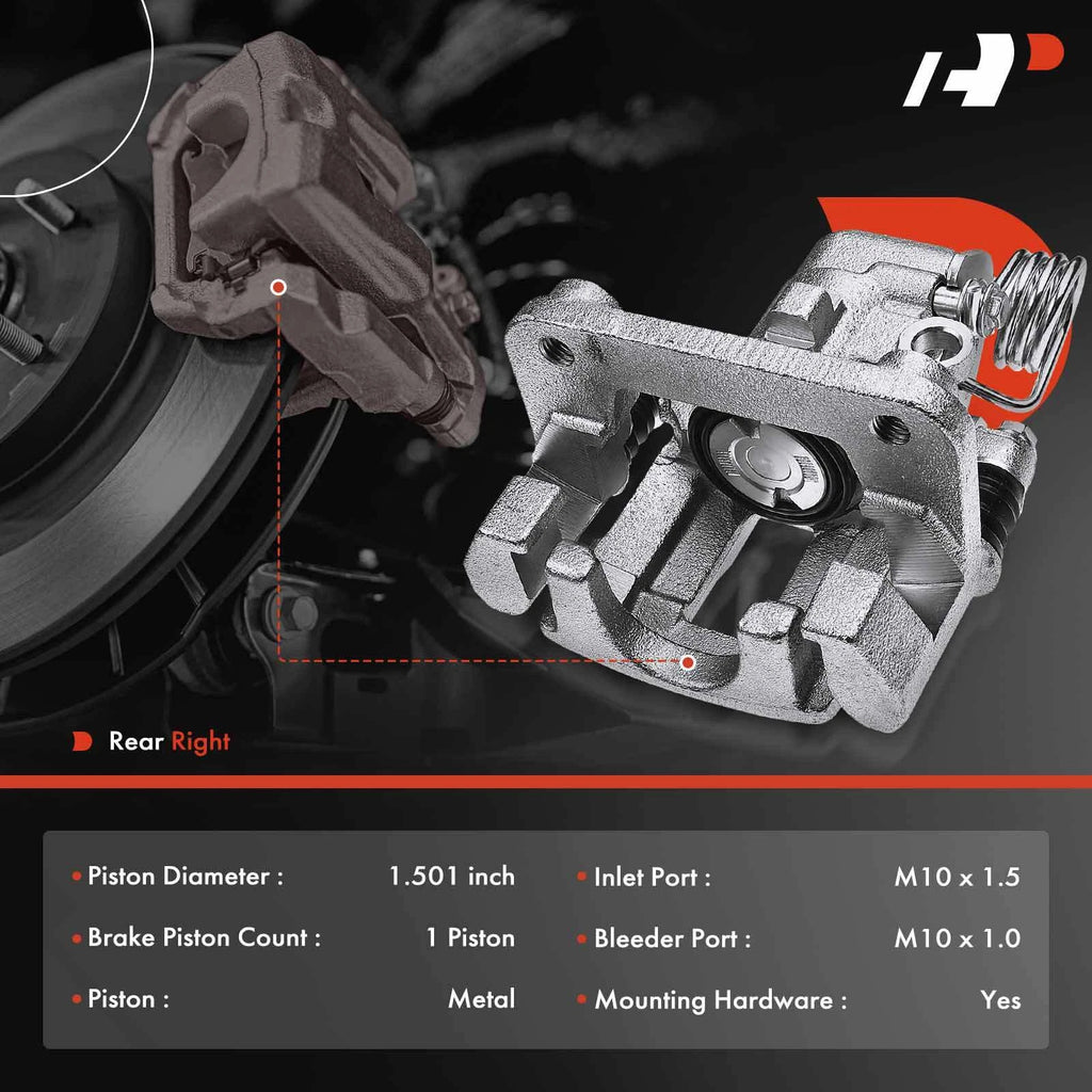 Rear Passenger Side Brake Caliper with Bracket for Ford Mustang (1994–1998)