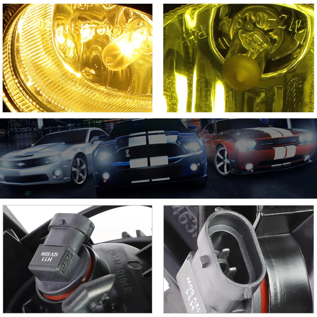 Fog Lights for Mazda 6 (2014–2016) - Amber Lens, Switch, Black Bezel