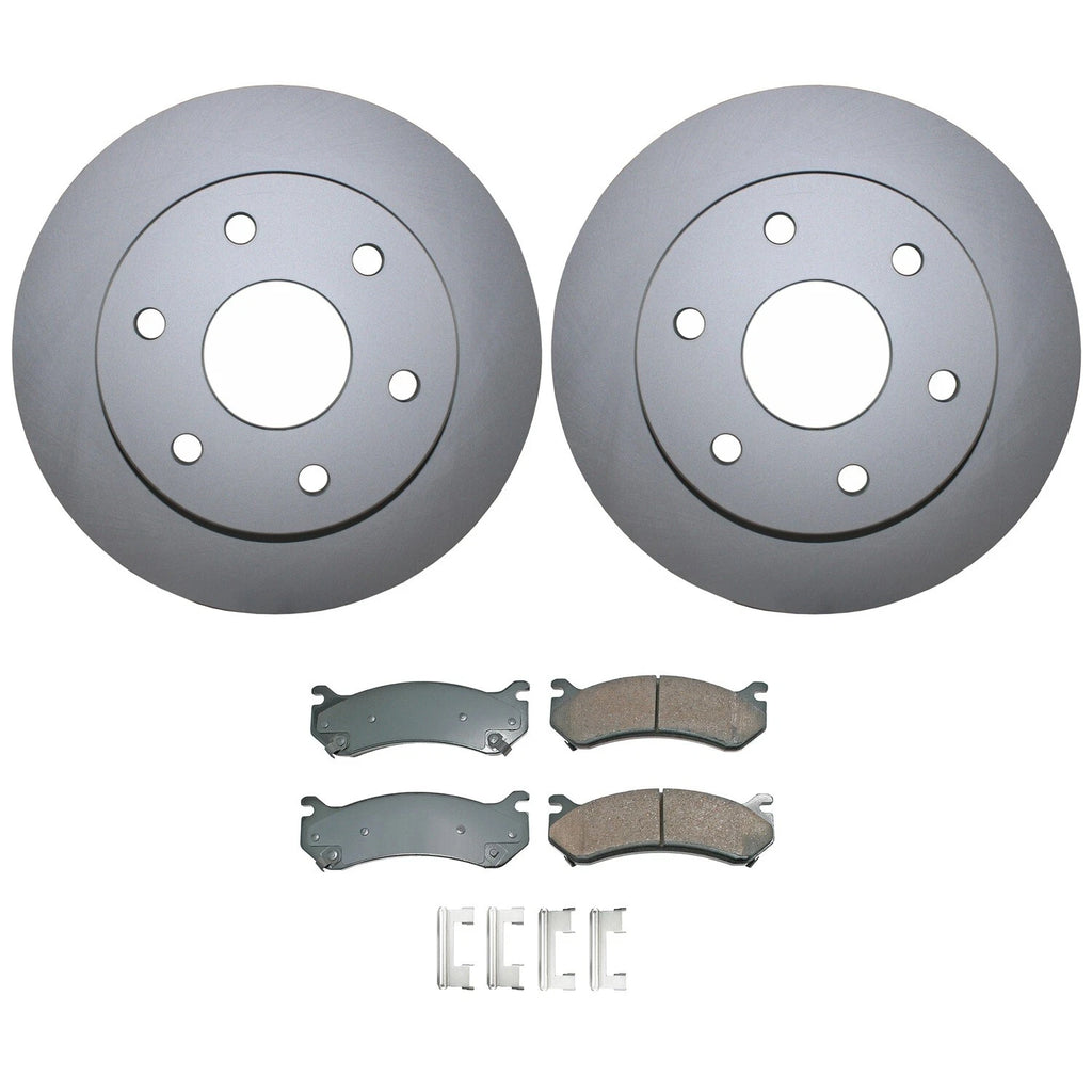 Front Brake Kit 305mm Disc Rotors Akebono Ceramic Pads for Cadillac Chevrolet GMC