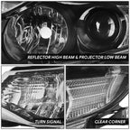 Projector Headlights Lamps for Nissan Murano (2009–2014) Black Housing Amber