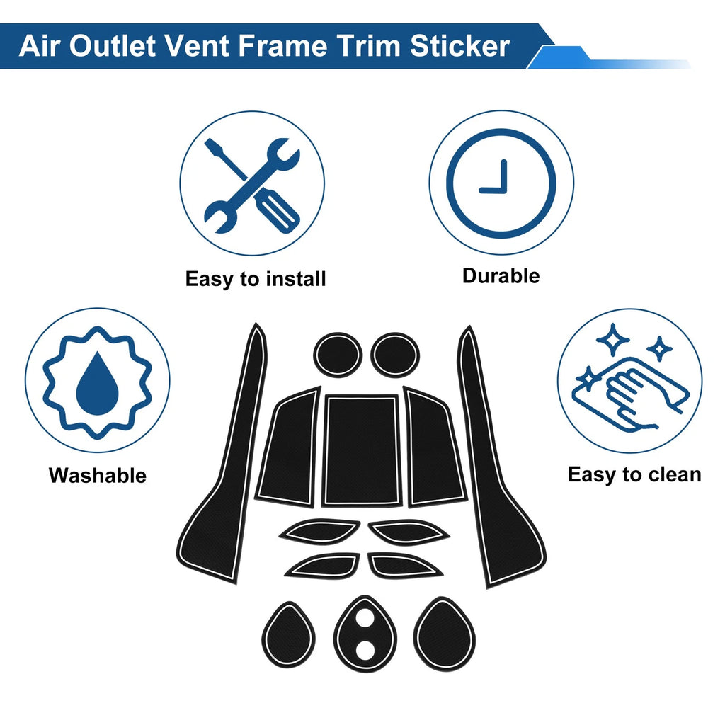 Set of 14 Non-Slip Mats for Toyota C-HR ZYX10/NGX50 (2016–2023) PVC White