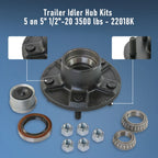 2X Trailer Idler Hub Kits for 3500 lbs Trailer Axle (5 on 5)