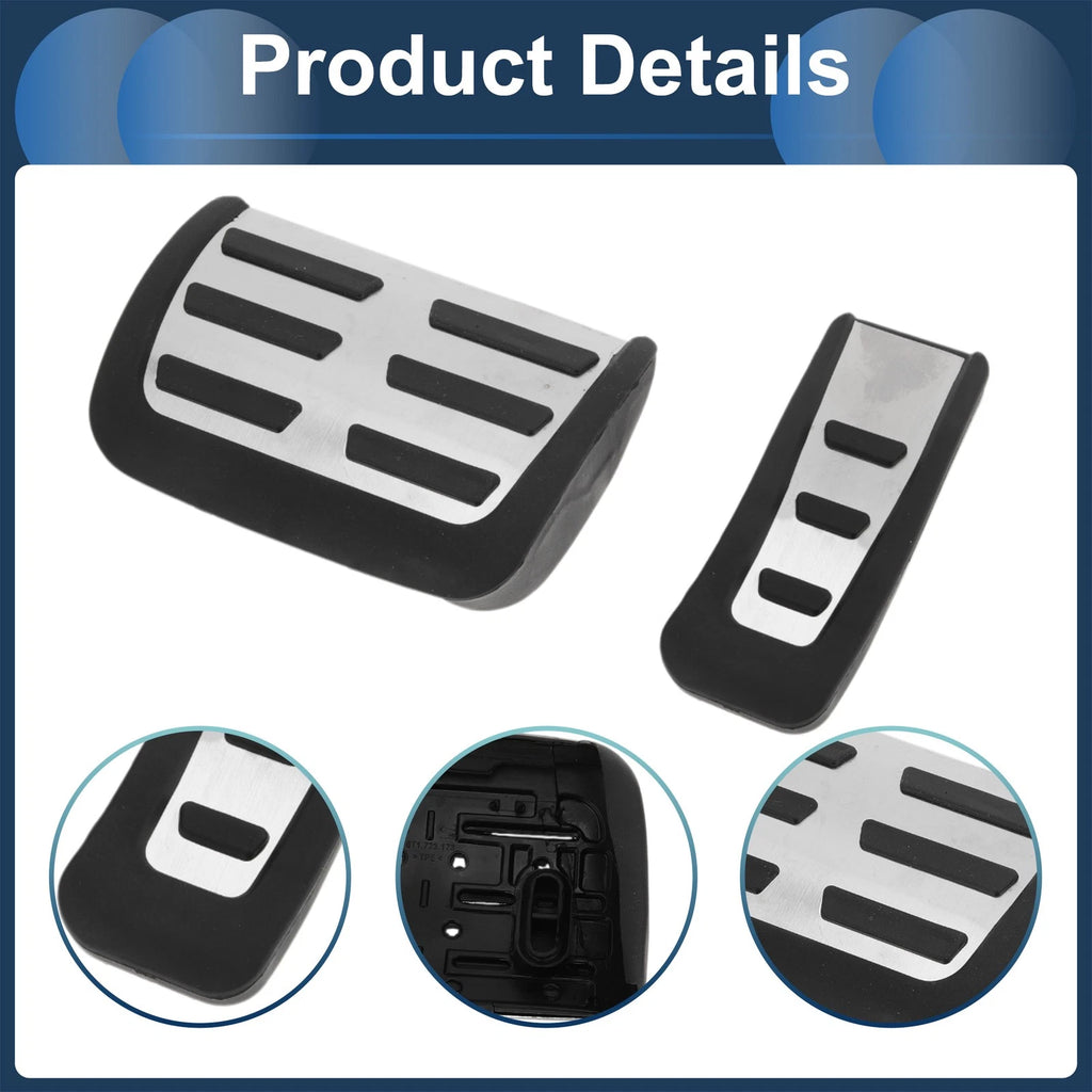 Set of 1 Automatic Footrest Pedals Cover for Audi A6 (2005–2011) Silver Tone