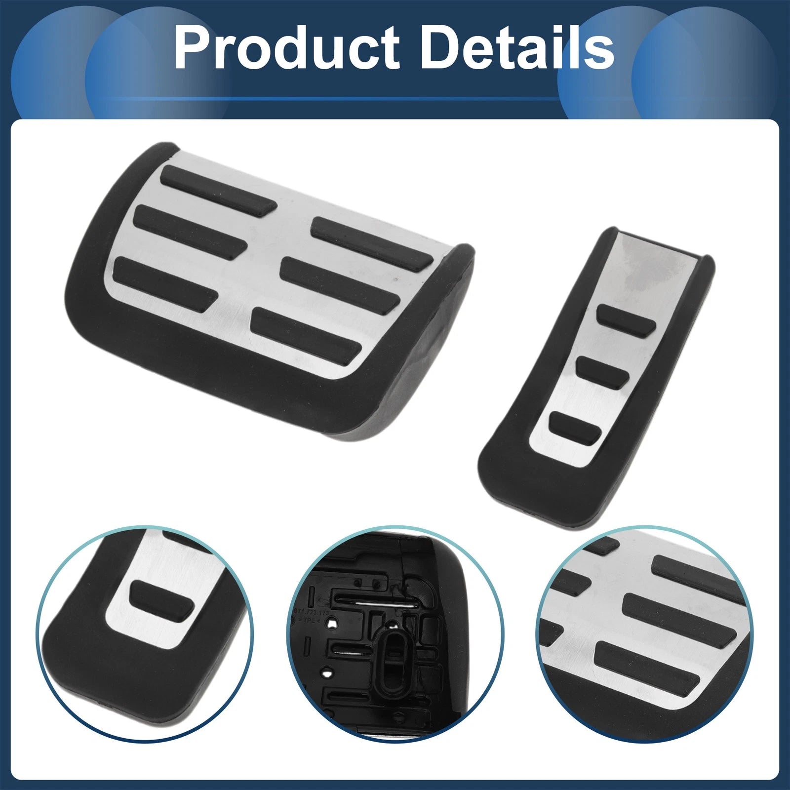 Set of 1 Automatic Footrest Pedals Cover for Audi A6 (2005–2011) Silver Tone