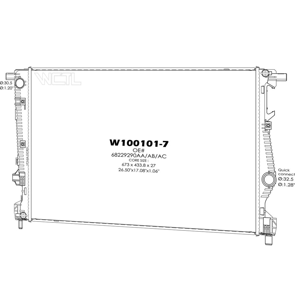Replacement Plastic Radiator with Dual Fans for Ford Ranger (2011–2018)