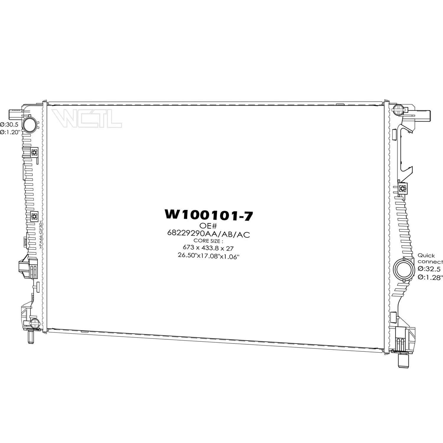 Replacement Plastic Radiator with Dual Fans for Ford Ranger (2011–2018)