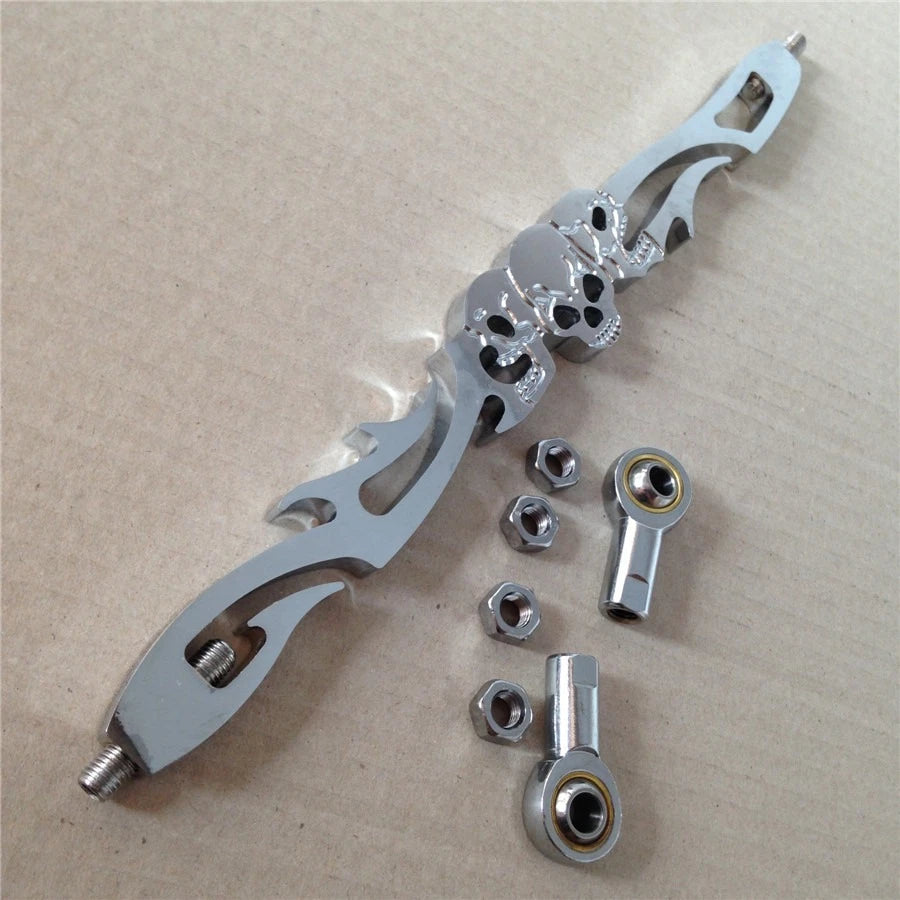 Chrome Skull Shift Linkage for Harley Softail Dyna FXDWG FLHR FLT (1991–2023)
