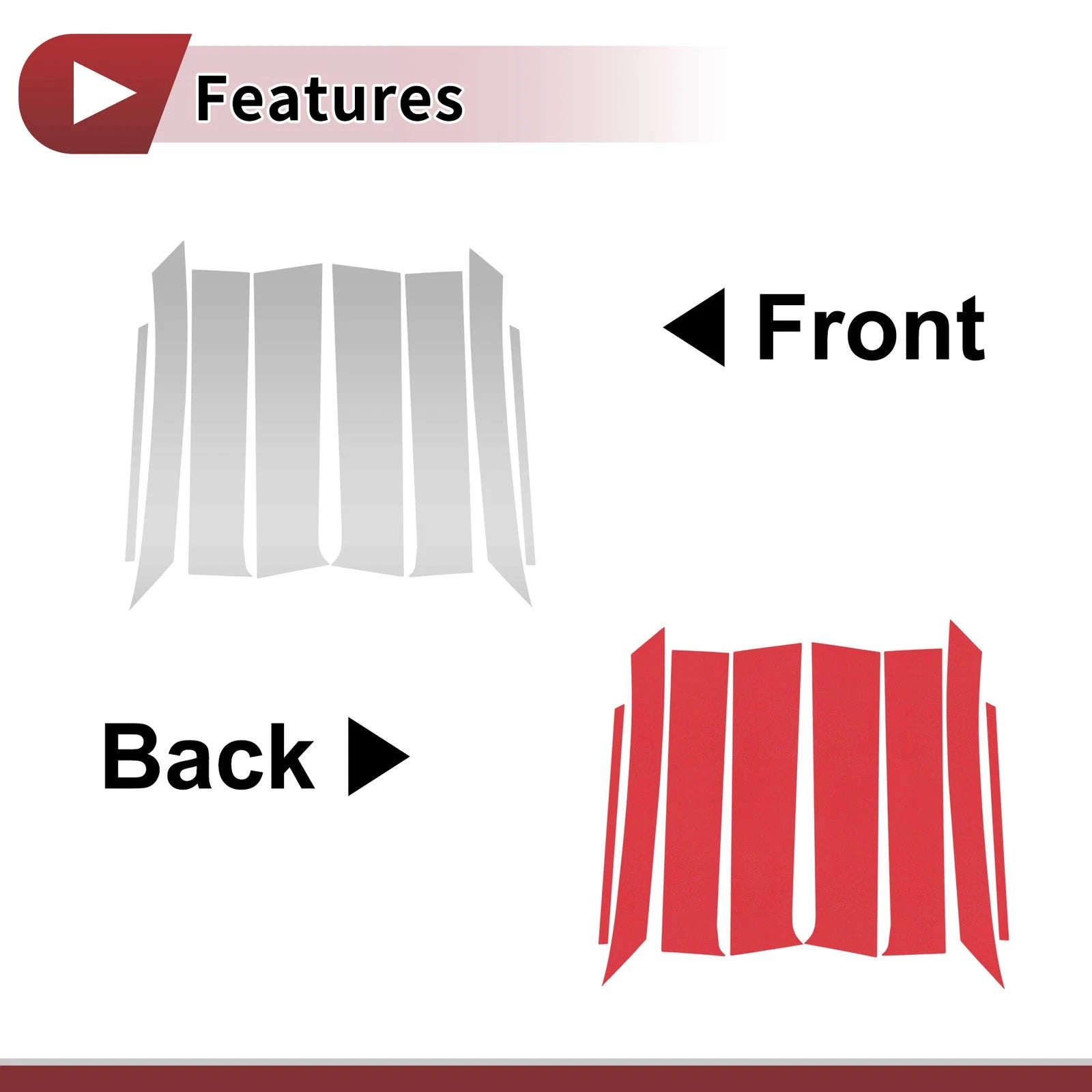 8 Pcs Door Pillar Window Trim for Toyota Fortuner (2024–2025) Silver Tone