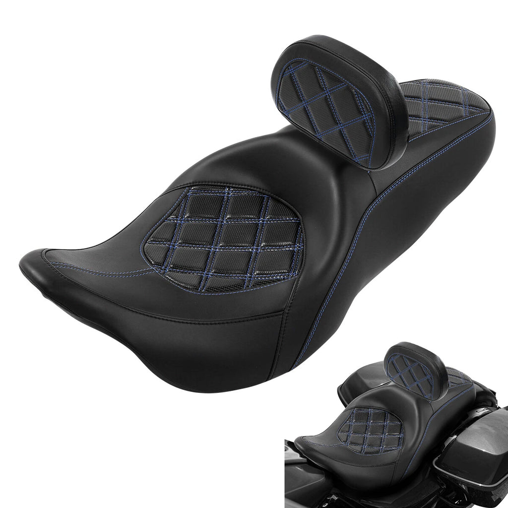 Driver & Passenger Seat & Rider Pad for Harley Touring Street Glide (2009–2023)