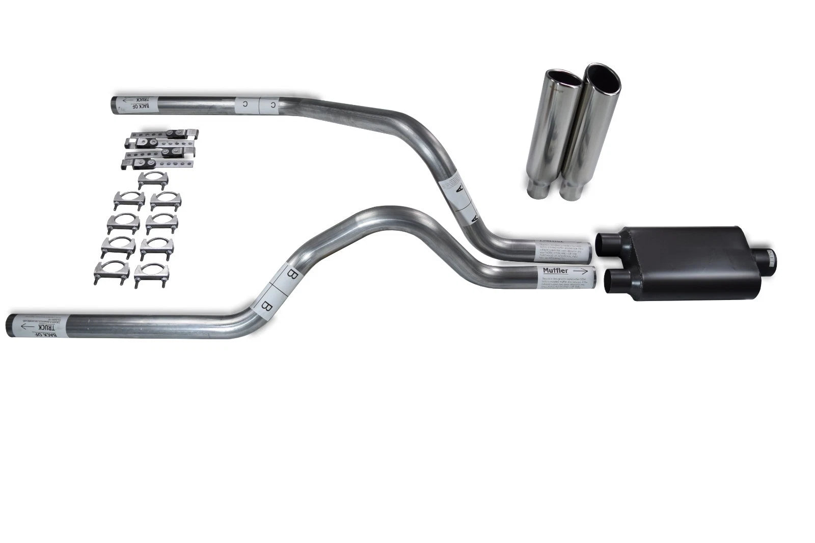 2.5" Dual Exhaust Kit with 2 Chamber Muffler for Dodge Dakota (1987–1996)