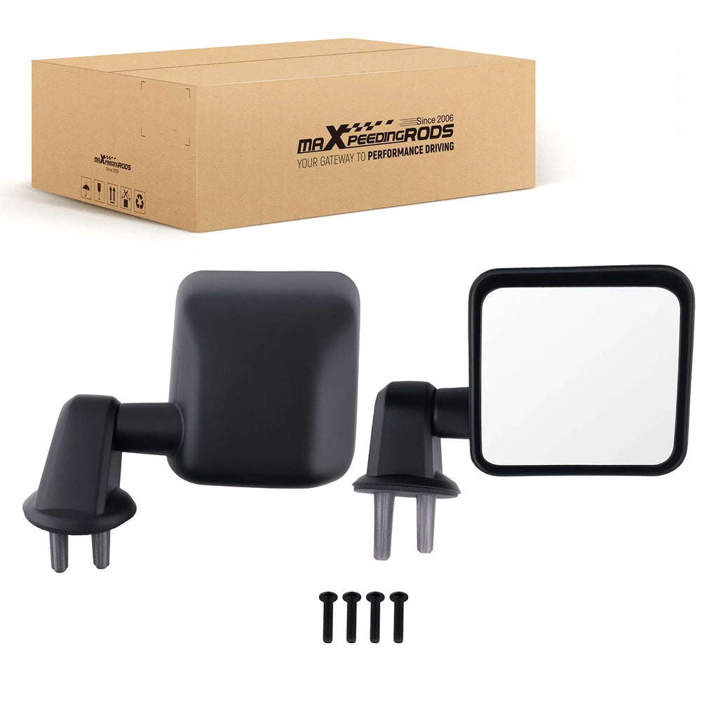 Black Manual Side Mirror for Jeep Wrangler Sport (2007-2017)