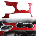 Red Carbon Fiber Gear Shift Panel Cover Trim for Ford Mustang (2015-2019)