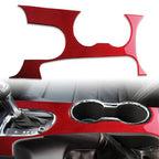 Red Carbon Fiber Gear Shift Panel Cover Trim for Ford Mustang (2015-2019)