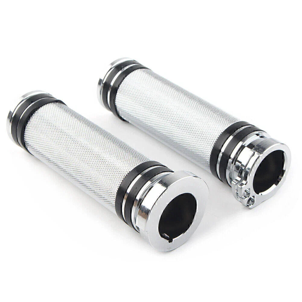 1'' Chrome Handlebar Grips for Harley Sportster, Dyna, Softail, Touring