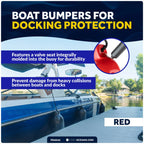 Set of 4 Boat Dock Fenders 6.5x23 Red Ribbed Marine Bumpers