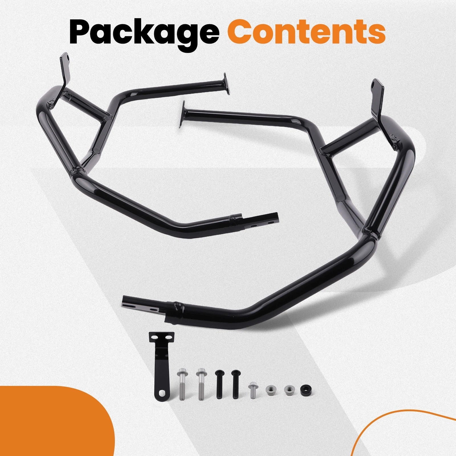 Black Steel Crash Bar Set for Kawasaki KLR650 (2022–2025) Engine Guard