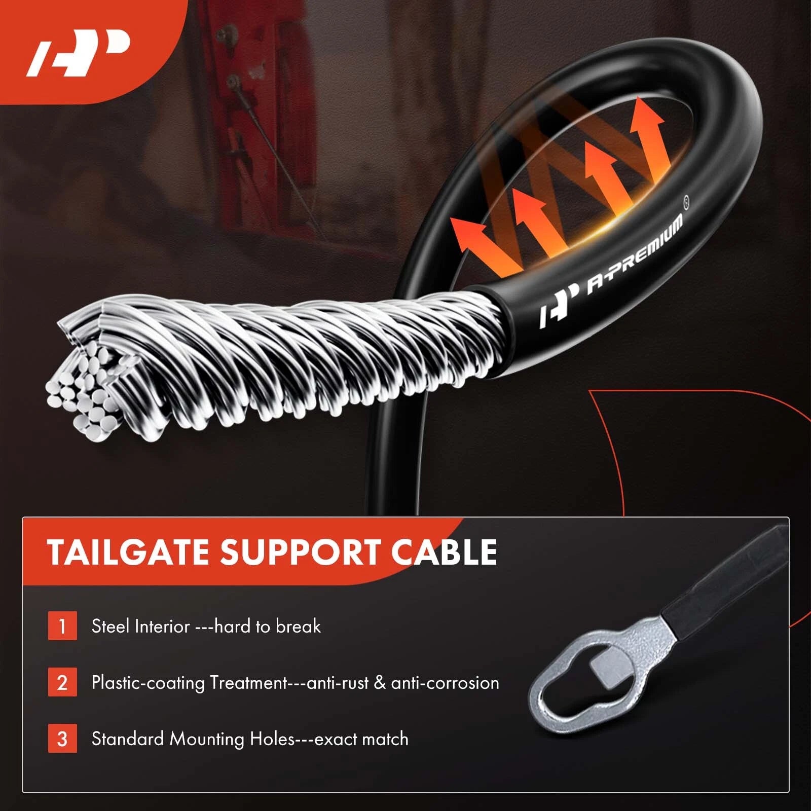 Tailgate Hardware Rebuild Kit with Cable for Dodge Ram 1500 (2003-2008)