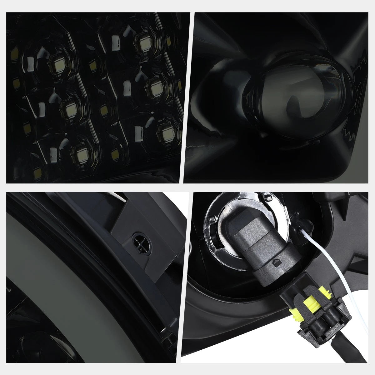 LED DRL Headlights for GMC Sierra/Yukon (1999–2007) Smoked Lens Black