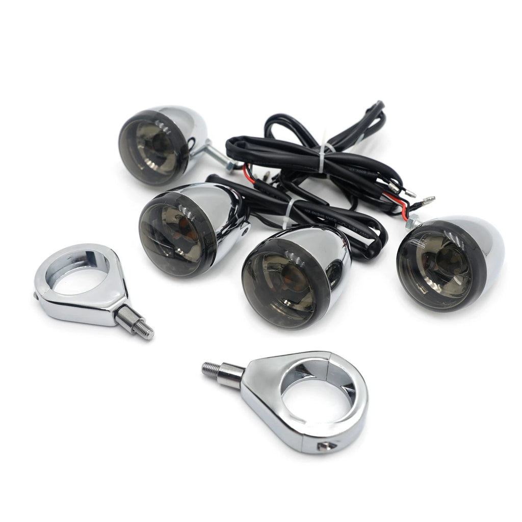 Chrome Turn Signals Kit for Harley Davidson Bullet (41mm)