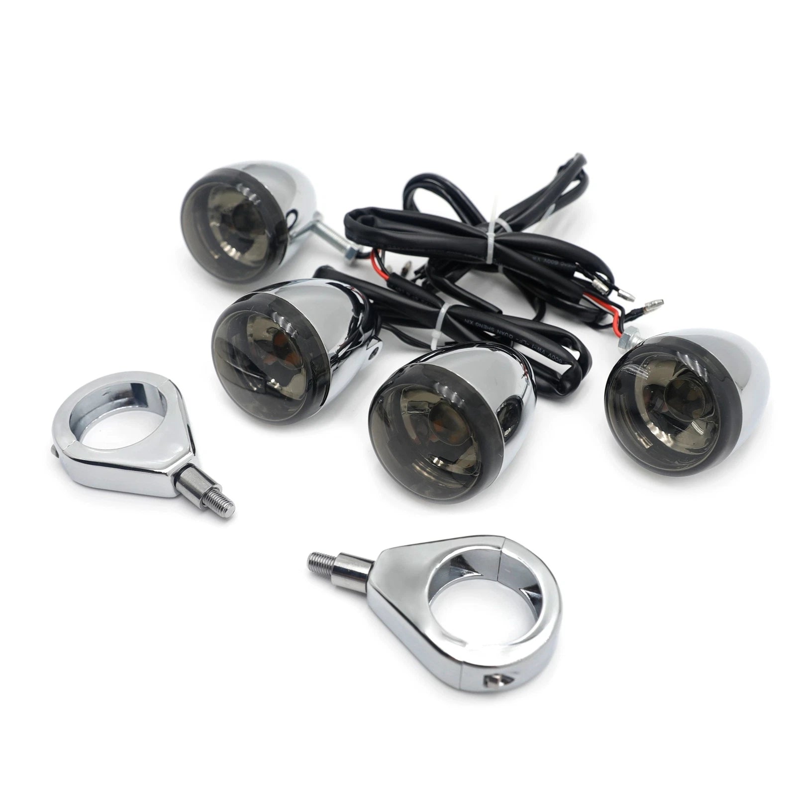 Chrome Turn Signals Kit for Harley Davidson Bullet (41mm)